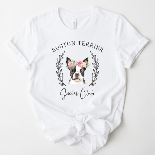 Boston Terrier Floral Social Club