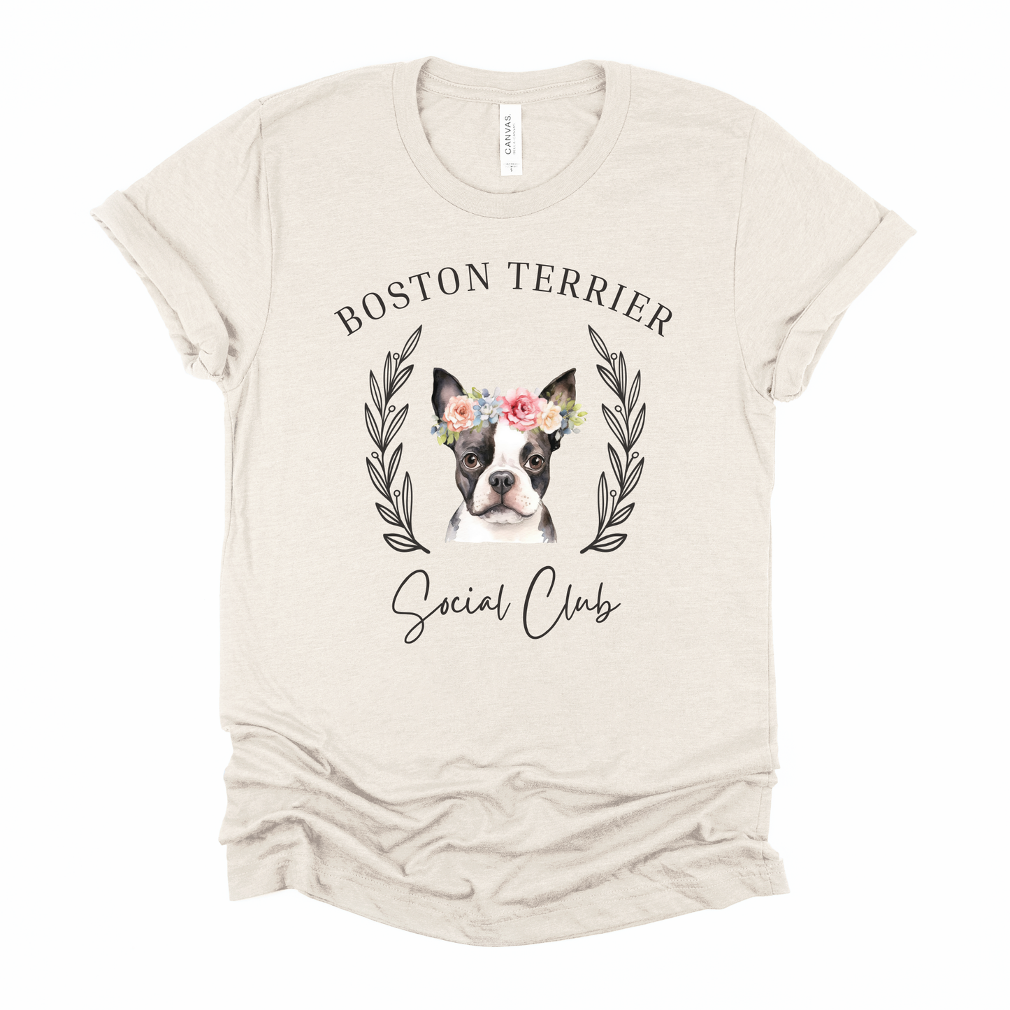 Boston Terrier Floral Social Club