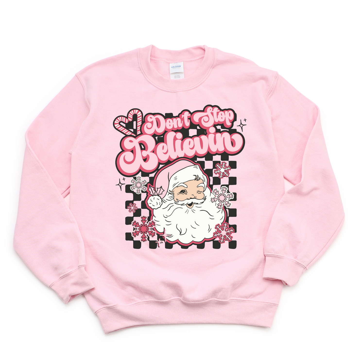 Pink Santa Don't Stop Sweatshirt